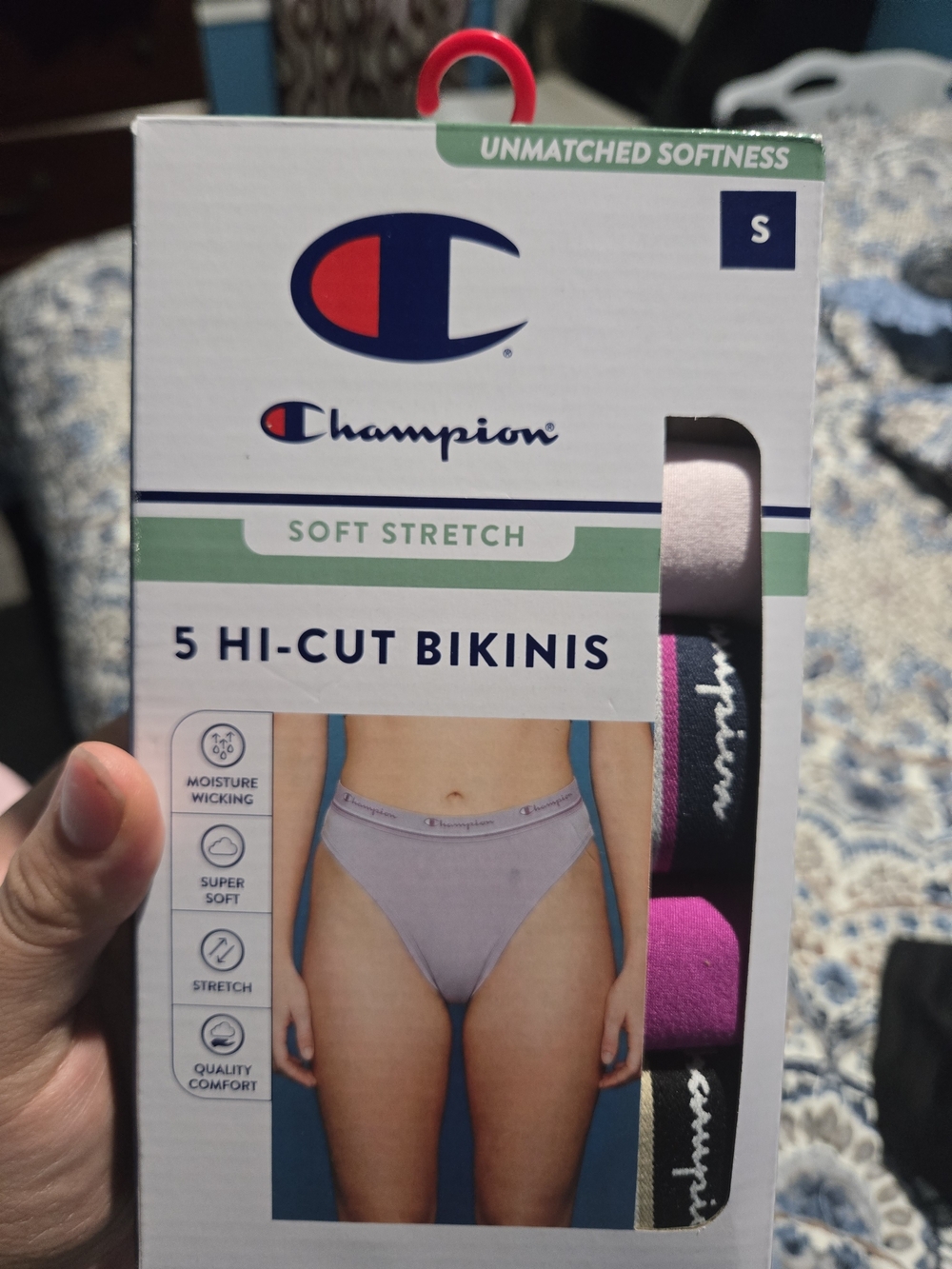 Champion Women's 5-Pack Hi-Cut Bikini Underwear - Pink, Black, Lavender